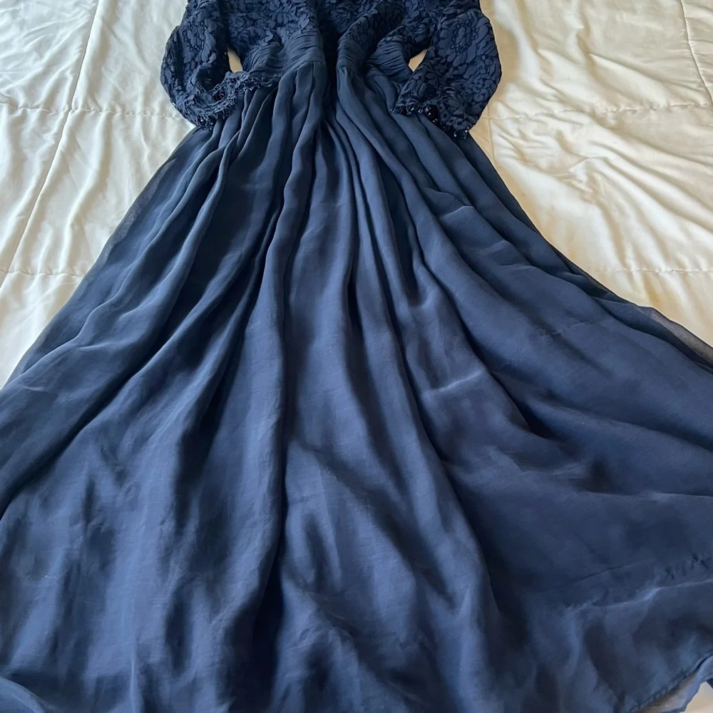 Dainty Jewells Blue Bishop Sleeve Maxi Gown - Picture 2 of 3